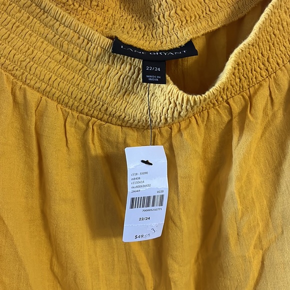 NWT plus size flowy off the shoulder yellow crop/top 22/24 lane Bryant - Picture 4 of 5